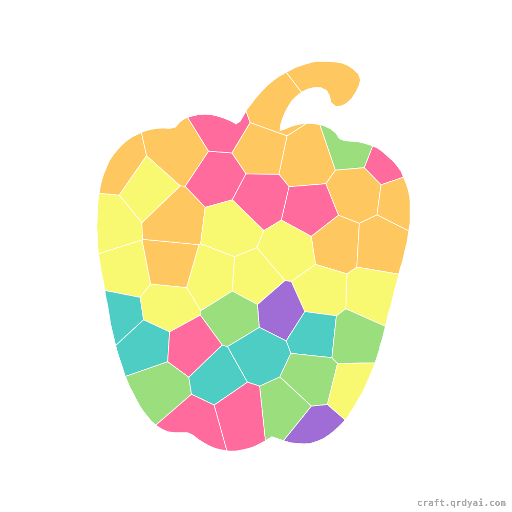 Bell Pepper mosaic sticker template — finished art