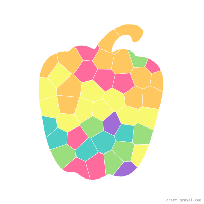 Bell Pepper mosaic sticker template — finished art preview