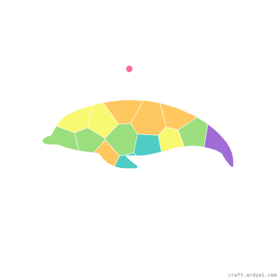 Beluga Whale mosaic sticker template — finished art preview