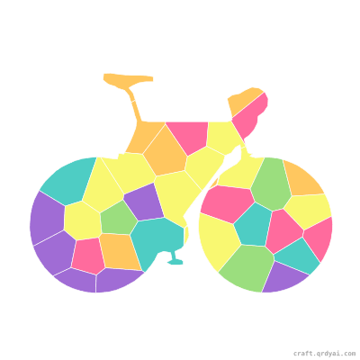 Bicycle mosaic sticker template — finished art preview