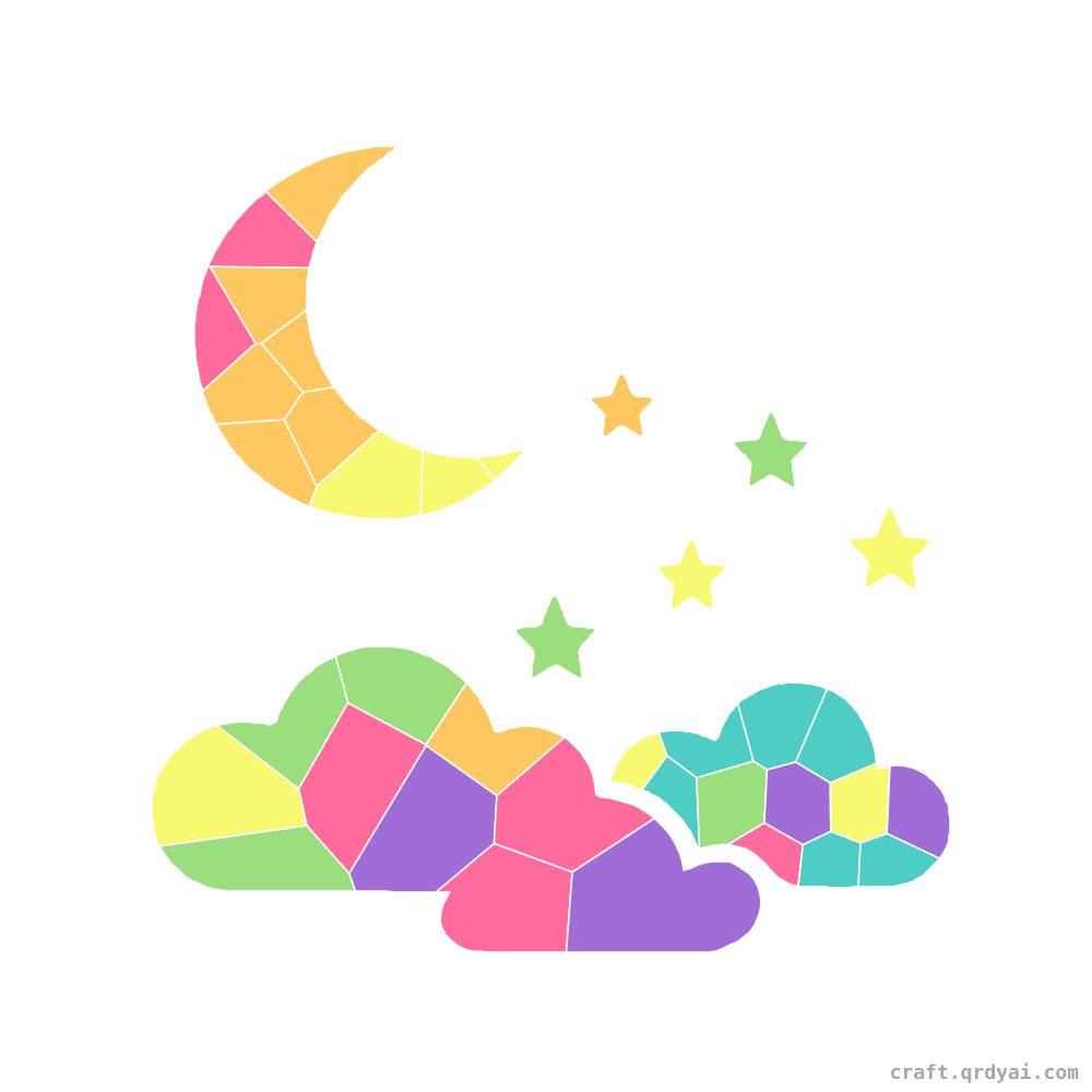 Big Dipper Night Sky mosaic sticker template — finished art