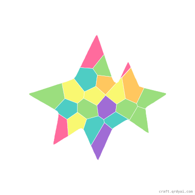 Binary Stars mosaic sticker template — finished art preview