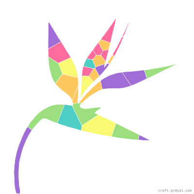 Bird of Paradise mosaic sticker template — finished art preview