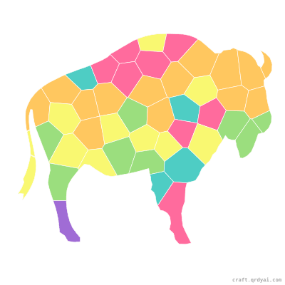 Bison mosaic sticker template — finished art preview