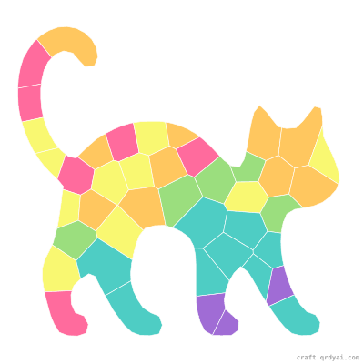 Black Cat mosaic sticker template — finished art preview