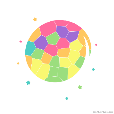 Black Hole mosaic sticker template — finished art preview