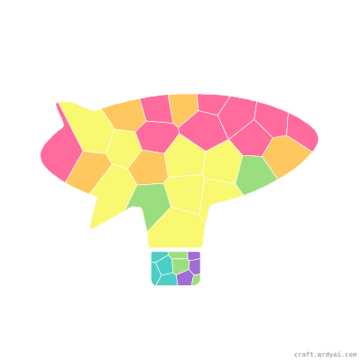 Blimp mosaic sticker template — finished art preview