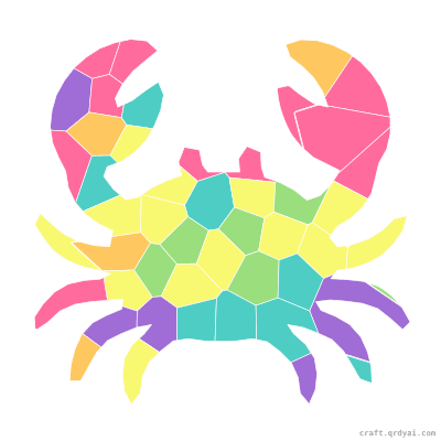 Blue Crab mosaic sticker template — finished art preview