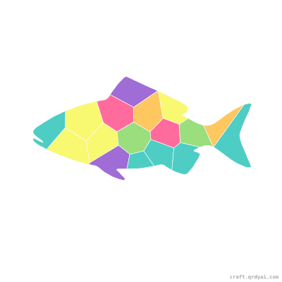 Blue Tang mosaic sticker template — finished art preview