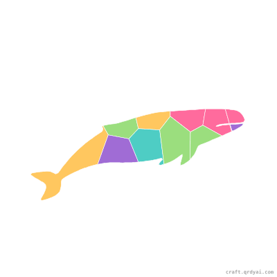 Blue Whale mosaic sticker template — finished art preview