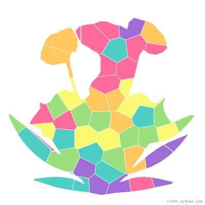 Bluebell mosaic sticker template — finished art preview