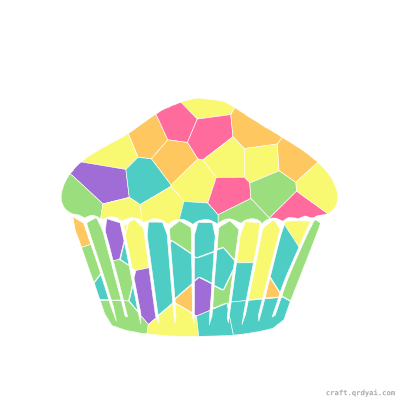 Blueberry Muffin mosaic sticker template — finished art preview
