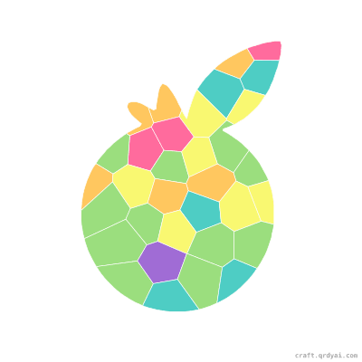 Blueberry mosaic sticker template — finished art preview