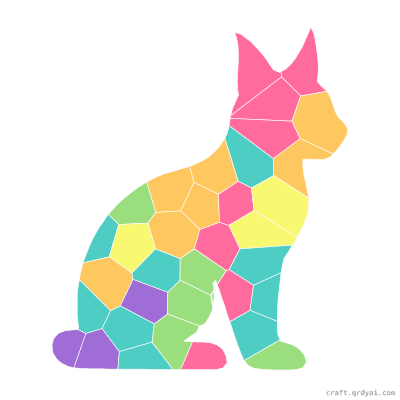 Bobcat mosaic sticker template — finished art preview