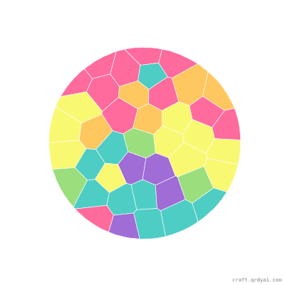 Bocce Ball mosaic sticker template — finished art preview