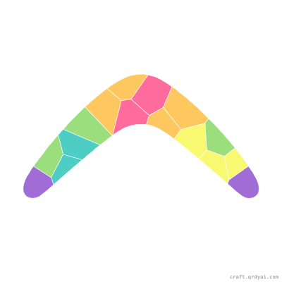 Boomerang mosaic sticker template — finished art preview