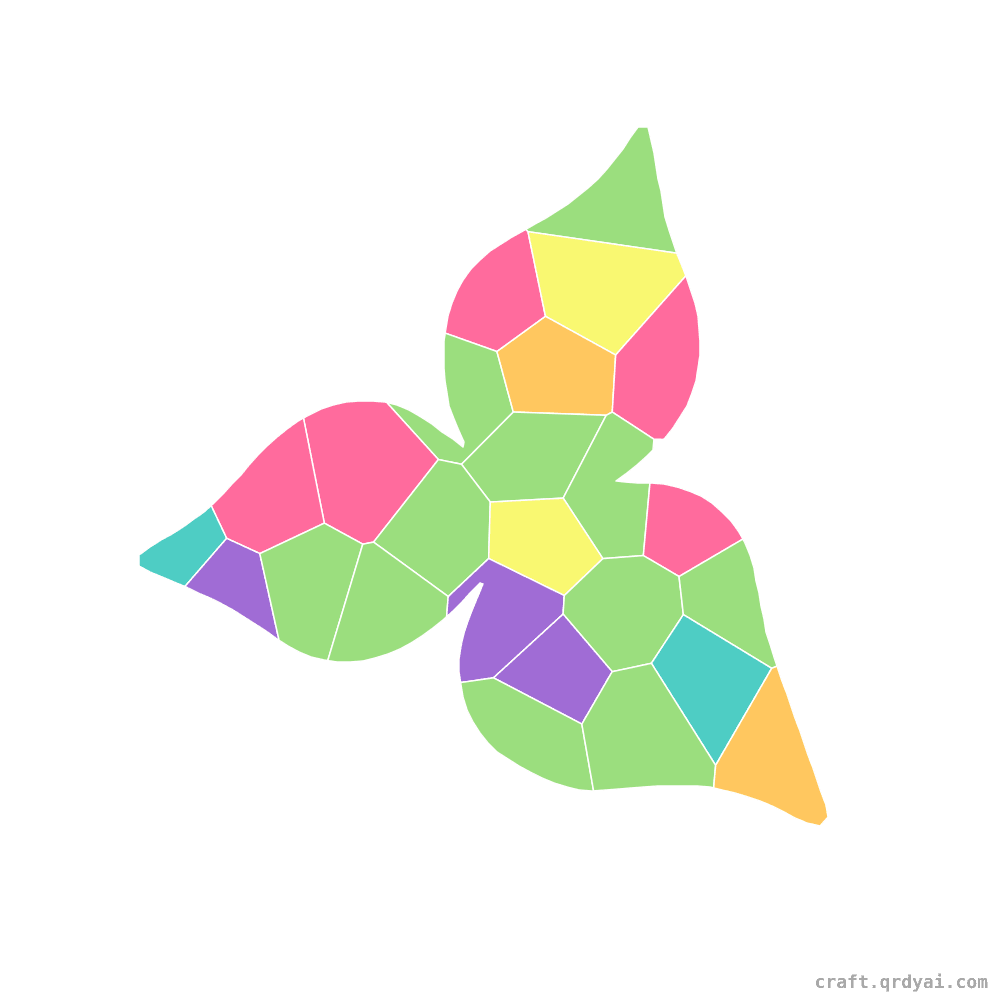 Bougainvillea mosaic sticker template — finished art