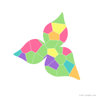 Bougainvillea mosaic sticker template — finished art preview