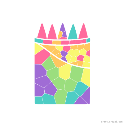 Box of Crayons mosaic sticker template — finished art preview