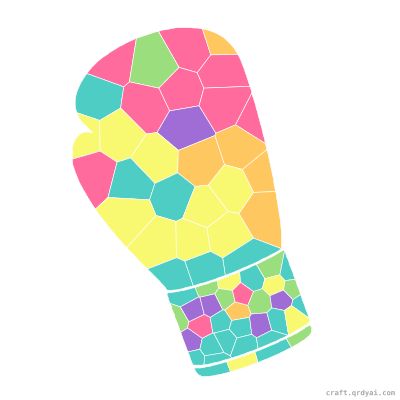 Boxing Glove mosaic sticker template — finished art preview