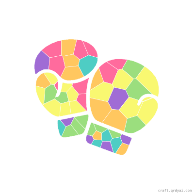 Boxing Gloves mosaic sticker template — finished art preview