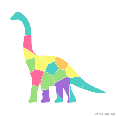 Brachiosaurus mosaic sticker template — finished art preview