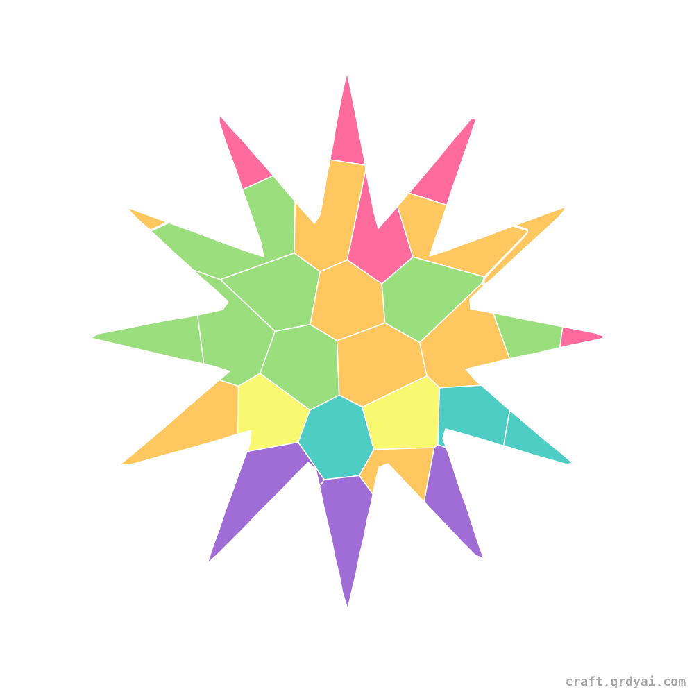 Bright Sun mosaic sticker template — finished art