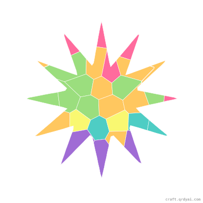Bright Sun mosaic sticker template — finished art preview