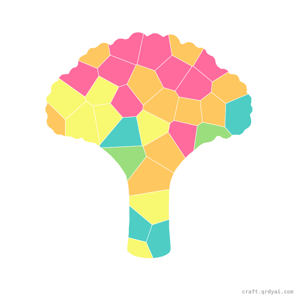 Broccoli mosaic sticker template — finished art