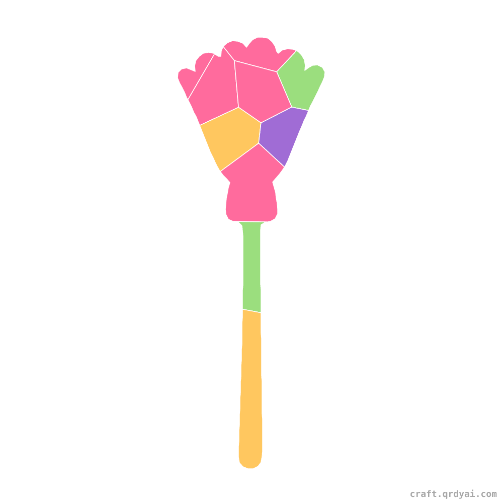 Broomstick mosaic sticker template — finished art