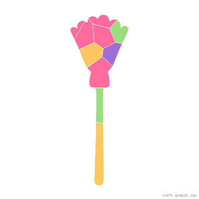 Broomstick mosaic sticker template — finished art preview