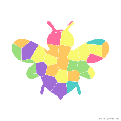 Bumblebee mosaic sticker template — finished art preview
