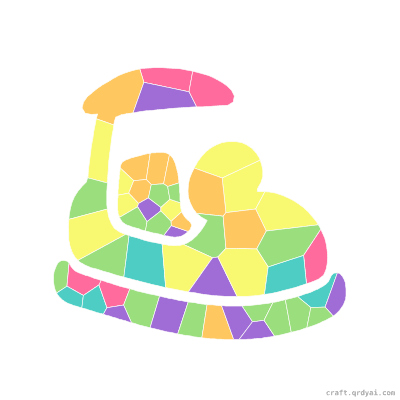 Bumper Car mosaic sticker template — finished art preview