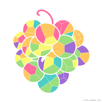 Bunch of Grapes mosaic sticker template — finished art preview