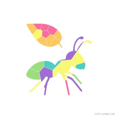 Busy Ant mosaic sticker template — finished art preview