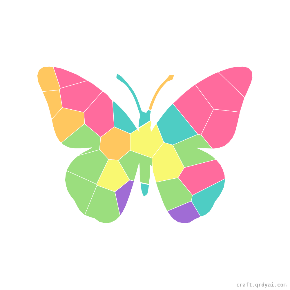 Butterfly mosaic sticker template — finished art