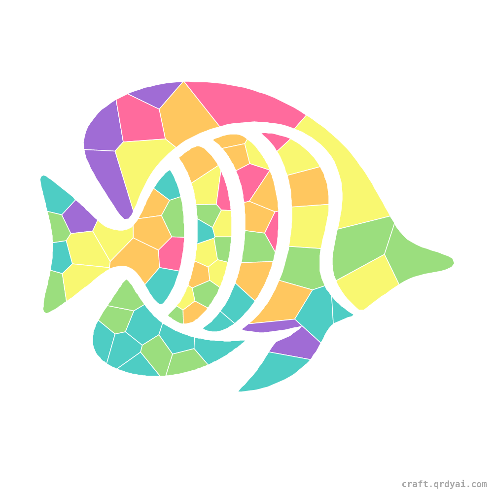 Butterflyfish mosaic sticker template — finished art