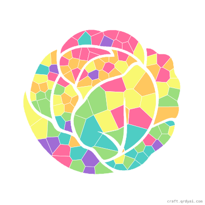 Cabbage mosaic sticker template — finished art preview