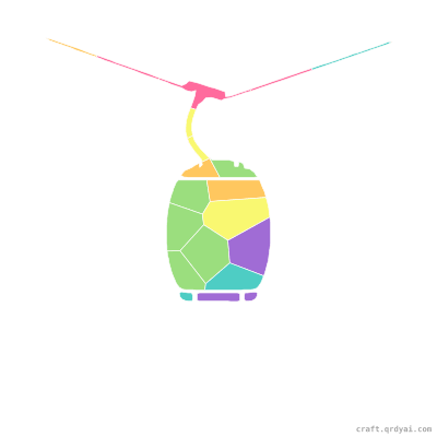 Cable Car mosaic sticker template — finished art preview