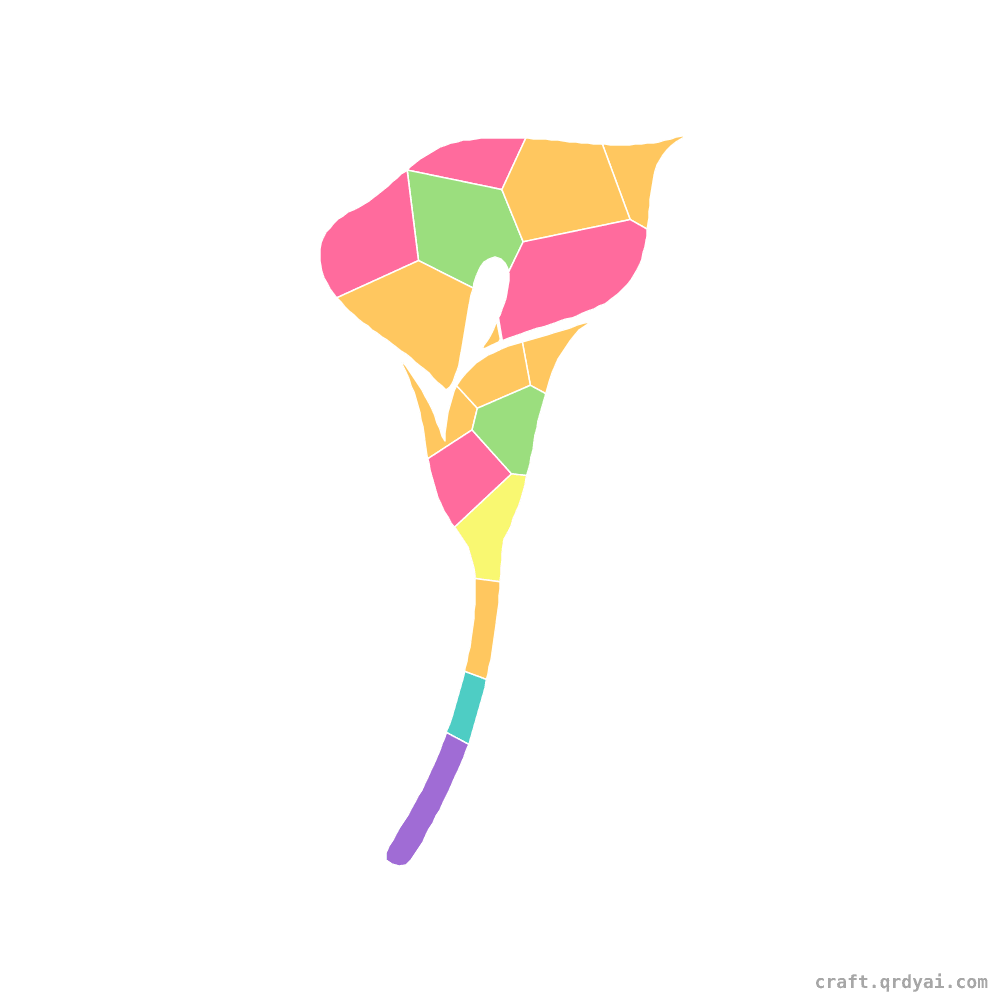 Calla Lily mosaic sticker template — finished art