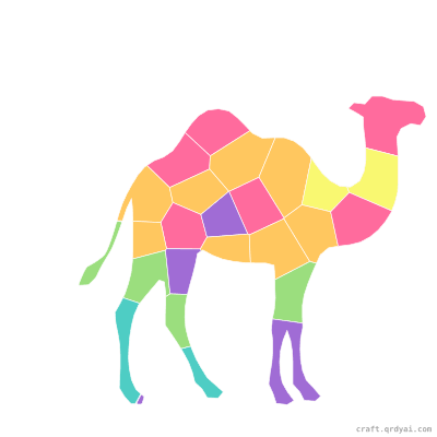 Camel mosaic sticker template — finished art preview