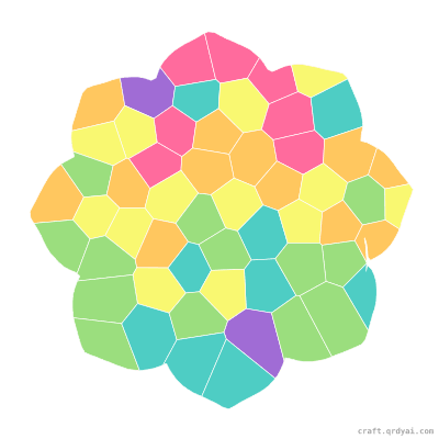 Camellia mosaic sticker template — finished art preview