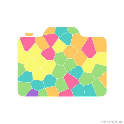 Camera mosaic sticker template — finished art preview