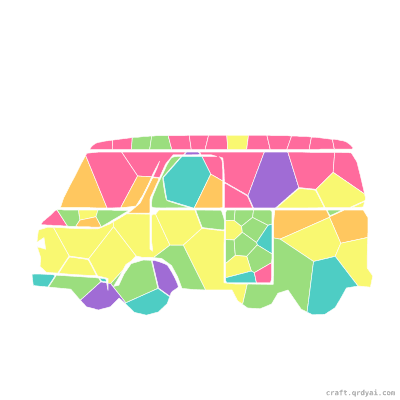 Camper Van mosaic sticker template — finished art preview