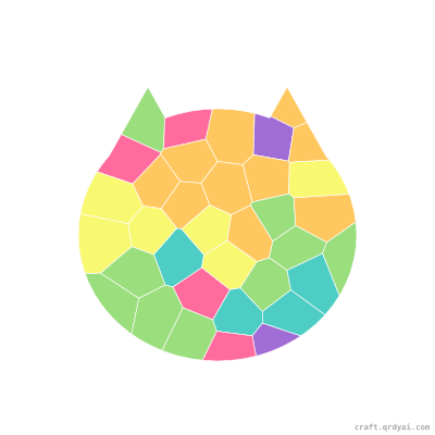 Candy cat mosaic sticker template — finished art preview