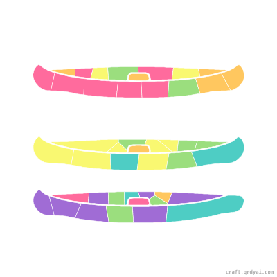 Canoe mosaic sticker template — finished art preview