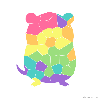 Capybara mosaic sticker template — finished art preview