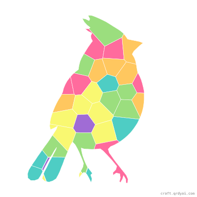 Cardinal Bird mosaic sticker template — finished art preview