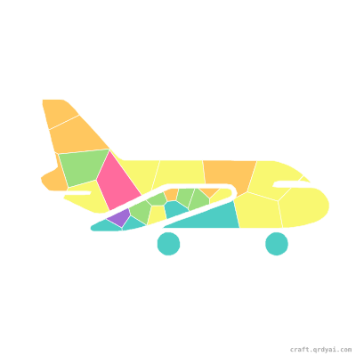 Cargo Plane mosaic sticker template — finished art preview