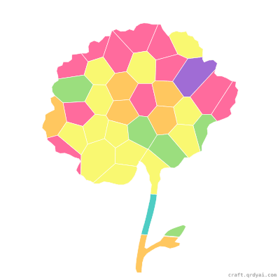 Carnation mosaic sticker template — finished art preview
